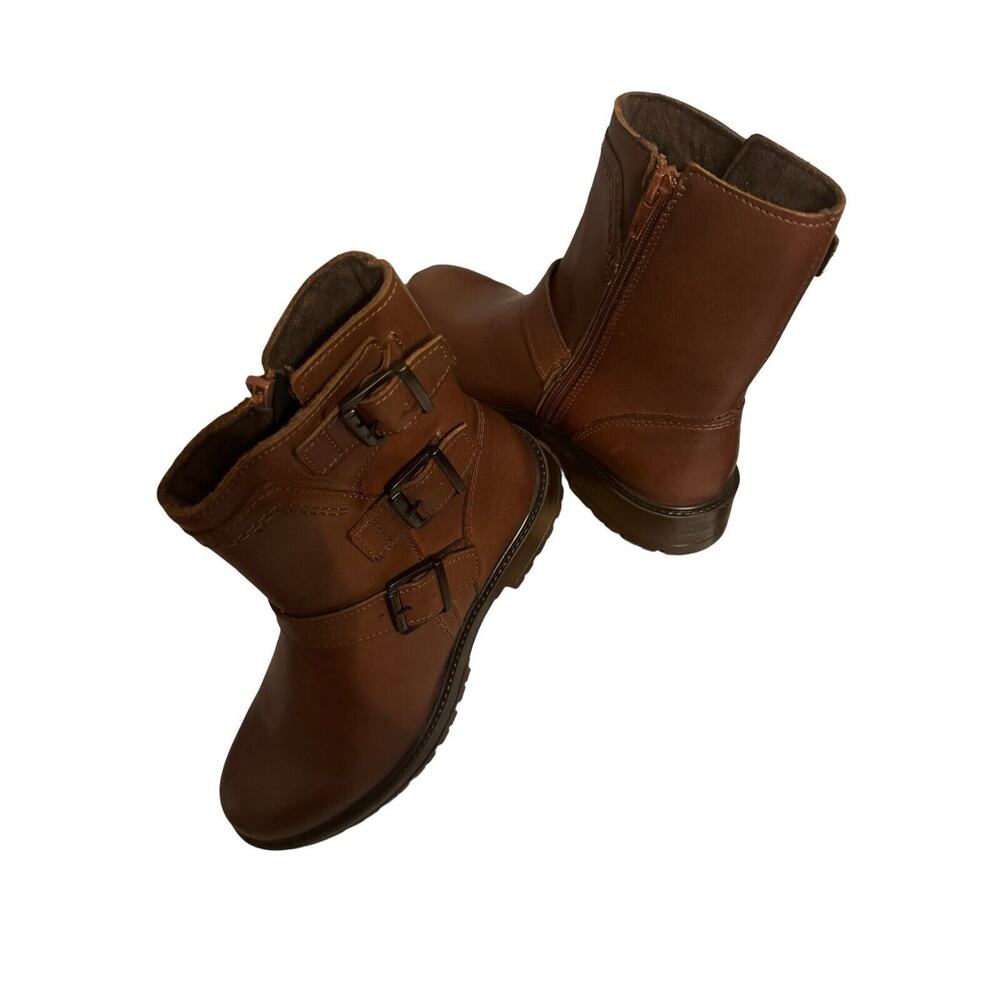 Bootlegger Made in Portugal Astra Buckled Moto Boots Leather EU39/US 6-6.5 NWOB